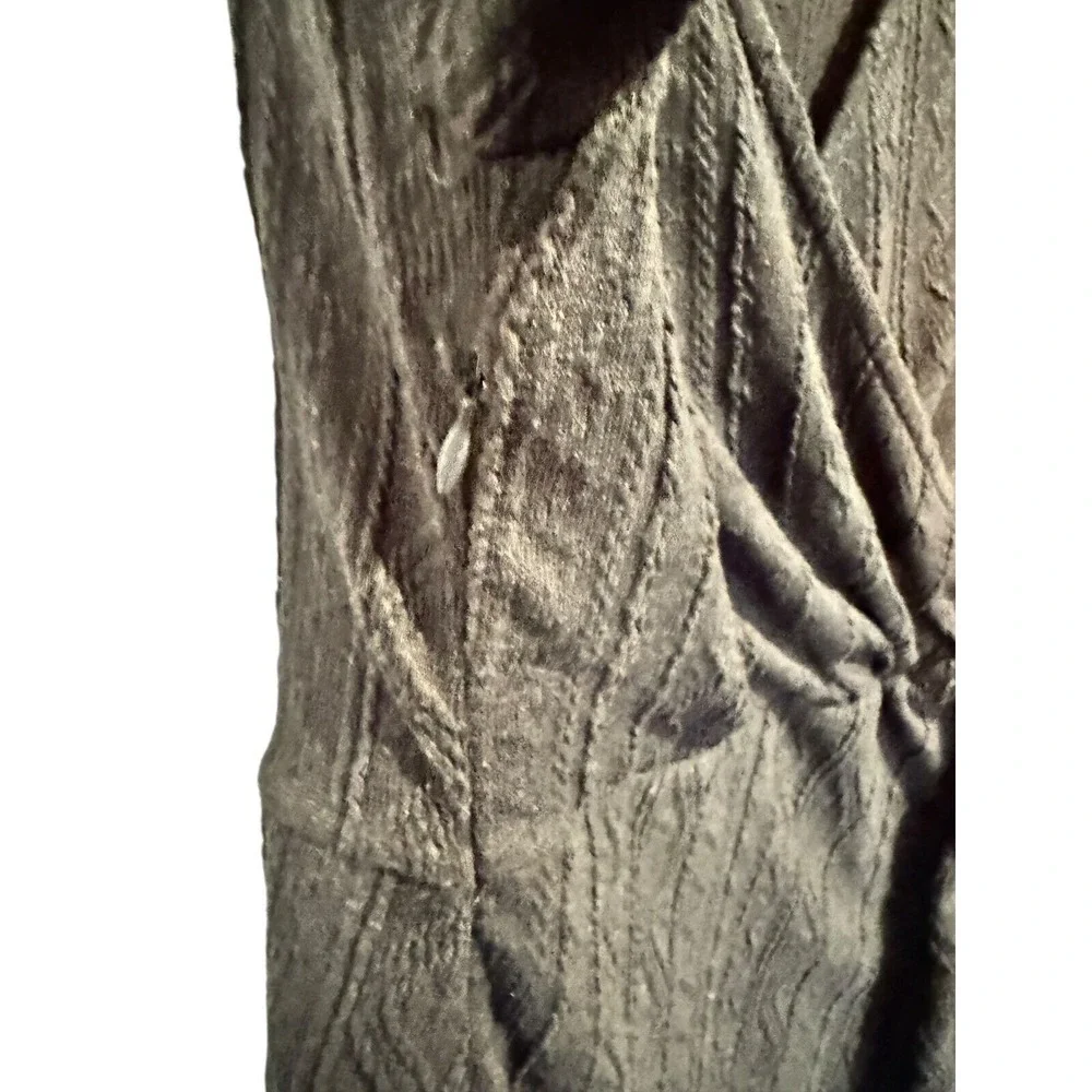 Cider‎ Woven Solid V-Neck Ruched Drawstring Navy Blue  Dress L Grunge Fairycore